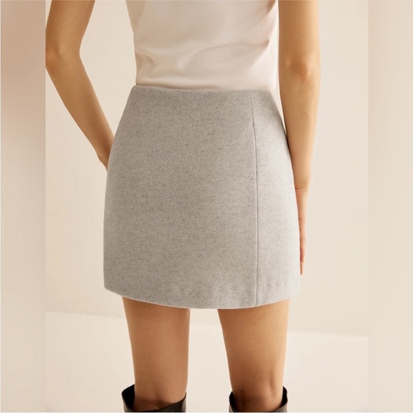 Commense Tweed Side-Zipper Mini Skirt Gray Size M NWT - Picture 4 of 5